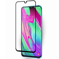 Противоударное стекло 20D NONAME для Samsung Galaxy A40 черное, полный клей