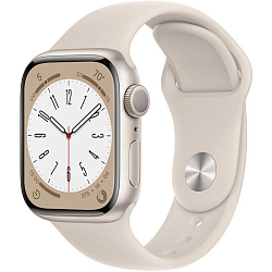 Часы Apple Watch Series 8 GPS, 41 мм, (MNP63) Starlight, Sport Band