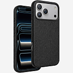 Задняя накладка KEEPHONE LYCUCCI MagSafe Silicone Leather Case для iPhone 17 Pro Max, Black