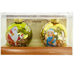 Набор "Сказочные гости" из 2 шаров, серия "ВС", 80мм, в подарочной упаковке КН-80-2401