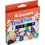 Фломастеры Luxor "Trick Fun ", меняющие цвет, утолщенные, 06цв.+2, 8шт., картон, европодвес 6180TF/8