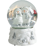 Снежный шар новогодний стеклянный «Снеговики с коньками» 11.5×11.5×14 см 7568006