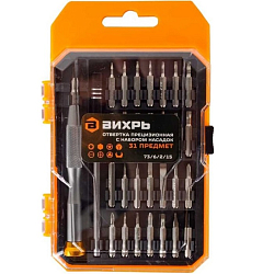 Отвертка прецизионная с набором насадок, 31 предмет в кейсе ВИХРЬ 73/6/2/15