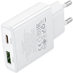 Сетевое ЗУ 1USB/1Type-C 3.0A BOROFONE BN25 белый