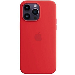 Силиконовый чехол SILICONE CASE для iPhone 14 PRO MAX №04 Red (MagSafe+анимация)