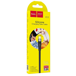 Кабель USB <--> Type-C  1.0м HOCO X53 плоский, чёрный
