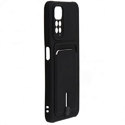 Задняя накладка ZIBELINO Card Holder с выталкивателем карты для Xiaomi Redmi Note 7/7 Pro (черный)