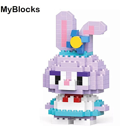 Фигурка-конструктор MyBlocks "Заяц" фиолет 7203A (мятая упаковка)