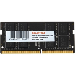 Оперативная память DDR4 16Gb QUMO SO-DIMM 2400MHz  1Gx8   Retai CL16 (QUM4S-16G2400P16)