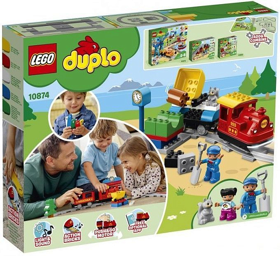 Конструктор LEGO DUPLO 10874 Town Поезд на паровой тяге (Уценка)