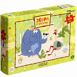 Пазл 104 элемента "Зебра в клеточку" 82045