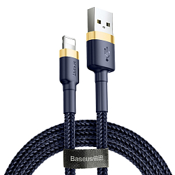 Кабель USB <--> Lightning  2.0м BASEUS Cafule синий с золотом (CALKLF-CV3)