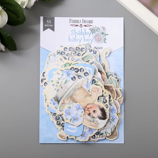 Набор высечек "Shabby baby boy redesign" 55 шт 5490497