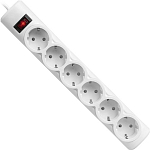 Сетевой фильтр  5.0м DEFENDER DFS 155, 6 розеток, белый