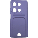 Силиконовый чехол BUTTON для Xiaomi Redmi NOTE 13 PRO (4G)/POCO M6 PRO (4G) лиловый с карманом для пластиковых карт