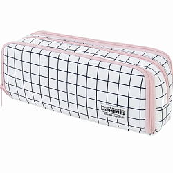 Пенал BRAUBERG, 2 откидные планки, 23x9х7см, Checkered white, 272315