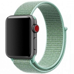 Нейлоновый ремешок  MOBIS для Apple Watch 42mm Зелено-голубой с черным