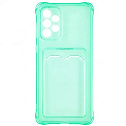 Задняя накладка ZIBELINO Silicone Card Holder Case для Samsung Galaxy A51 (мятный) защита камеры
