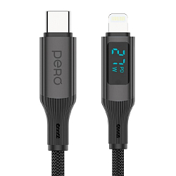 Кабель Lightning <--> Type-C  1.2м PERO DC14 ULTIMATE, Black, 27W