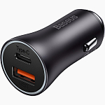 Автомобильное зарядное устройство BASEUS 2USB 60W серый