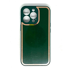 Задняя накладка AKSS для iPhone 13 Pro, изумрудный, имитация стекла с защитой камеры