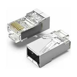 Коннектор LAN RJ45 VENTION IDAR0-10, FTP cat. 5e, под витую пару, экранированный (10шт.)