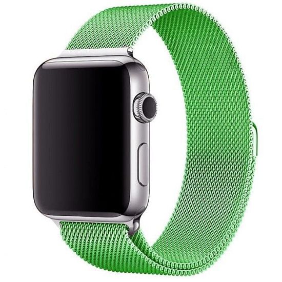 Металлический ремешок ZIBELINO Metal Milanese loop для Apple Watch 42/44mm (светло-зеленый)