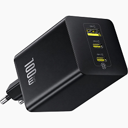 Сетевое ЗУ 1USB/2Type-C BASEUS EnerFill FE11, черный, 100W