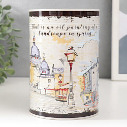 Копилка металл "Городской пейзаж" МИКС 10х10х15 см   7917775