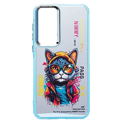 Задняя накладка PC092 для Samsung Galaxy A35 (кот) (transparent)