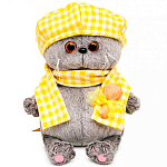 Мягкая игрушка Кот Басик baby в берете и шарфе в клетку 18 см (BB-146)