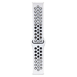 Силиконовый ремешок WB41 Sport N на кнопке Универсальный 20мм (white/black)