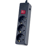 Сетевой фильтр  3.0м PERFEO POWER+ 3 розетки, черный (PF-PP-3/3,0-B)