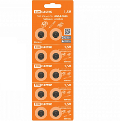 Элемент питания TDM AG04/LR626 Alkaline 1,5V BP-10 (1/200/4000)