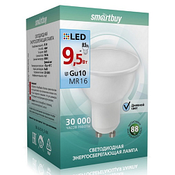 Лампа светодиодная SMARTBUY GU10 (MR16) 9.5W/4000K/GU10 (нейтральный свет)