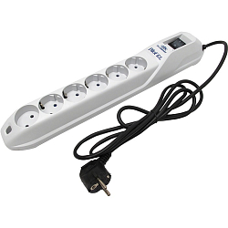 Сетевой фильтр  1.8м ZIS PILOT GL, 5 розеток с заземляющим контактом+1 без заземления