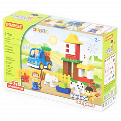 Конструктор ПОЛЕСЬЕ Весёлая ферма , 39 эл