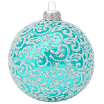 Шар "Вьюнок-веточка морозная" (бирюзовый) Светлый, 85мм, в подарочной упаковке КУ-85-18470/2