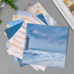 Набор бумаги для скрапбукинга "Memories of the sea" 10 листов, 20x20 см 6943573