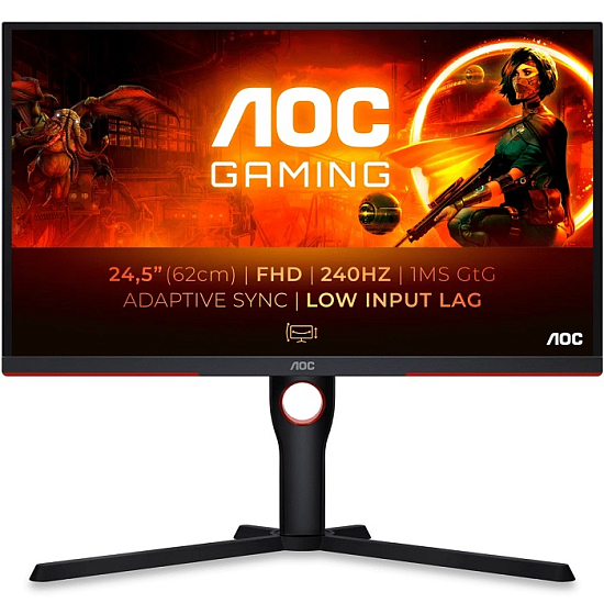 Монитор игровой 25'' AOC 25G3ZM/BK (1920х1080/240 Hz), красно-чёрный