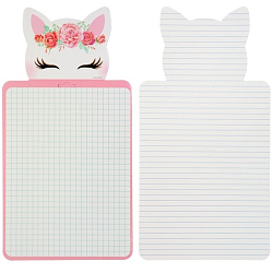 Доска маркерная A4 Calligrata "Кошка", 33/46 х 24 см двусторонняя: клетка/линейка, фигурная