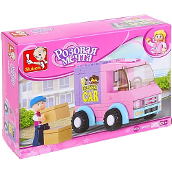 Конструктор Sluban Розовая мечта: курьерская машина , 102 детали