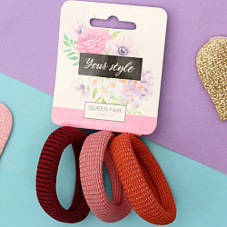 Резинка для волос "Спорт плетение" (набор 3 шт) 4 см, пастельный микс   9709331