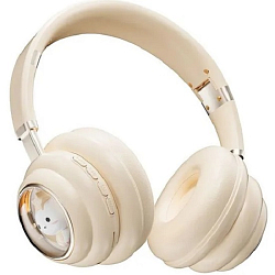 Наушники КОСМОКОТИК с подсветкой молочный