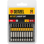 Набор бит PH2х50 DENZEL 11641, сталь S2, круглый профиль, 10шт