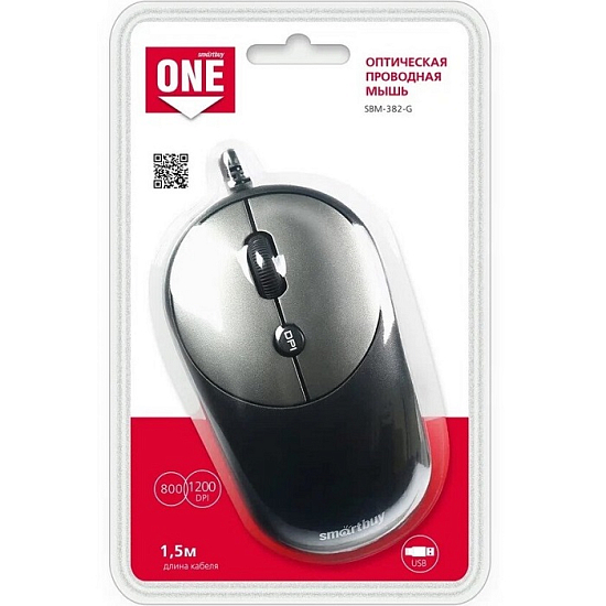 Мышь SMARTBUY ONE 382 черно-серая
