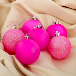 Набор шаров пластик d-6 см, 6 шт "Неон"