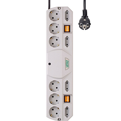 Сетевой фильтр  2.0м MOST TRG, 10 розеток, белый (коробка)