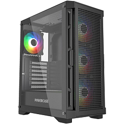 Корпус Powercase Ultimate Black, Tempered Glass, 4x 120mm ARGB fans, ARGB HUB, чёрный, ATX  (CUB-A4)