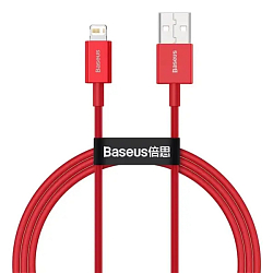 Кабель USB <--> Lightning  1.0м BASEUS нейлон, красный